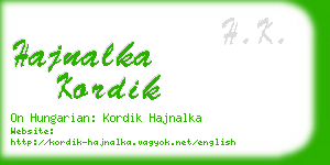 hajnalka kordik business card